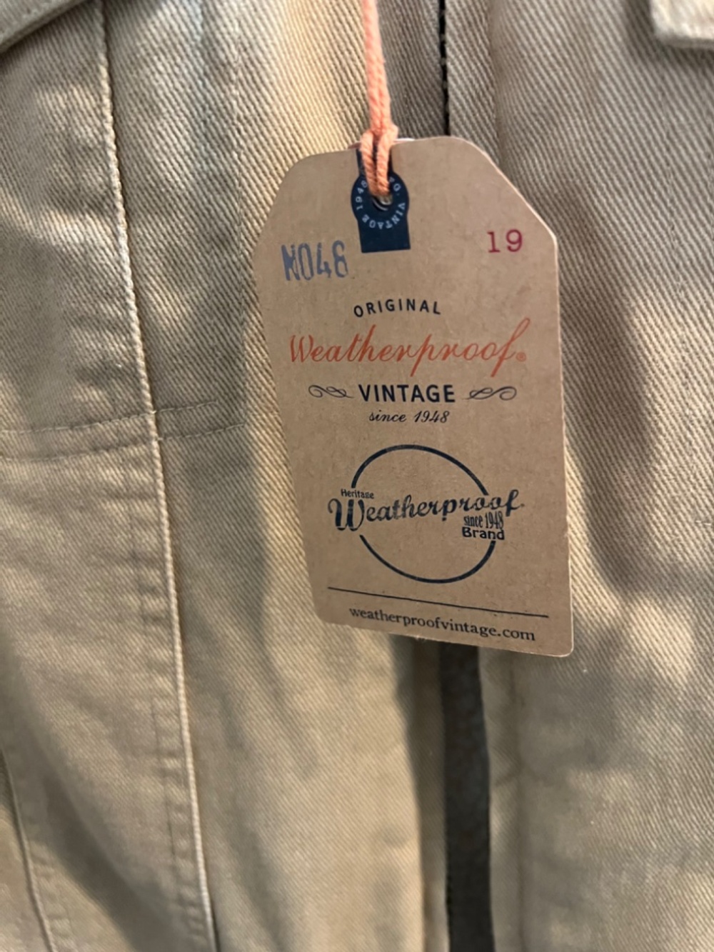 Weatherproof Vintage Men's Sherpa Lined Trucker Jacket, Beige Canvas, NWT - Picture 4 of 7